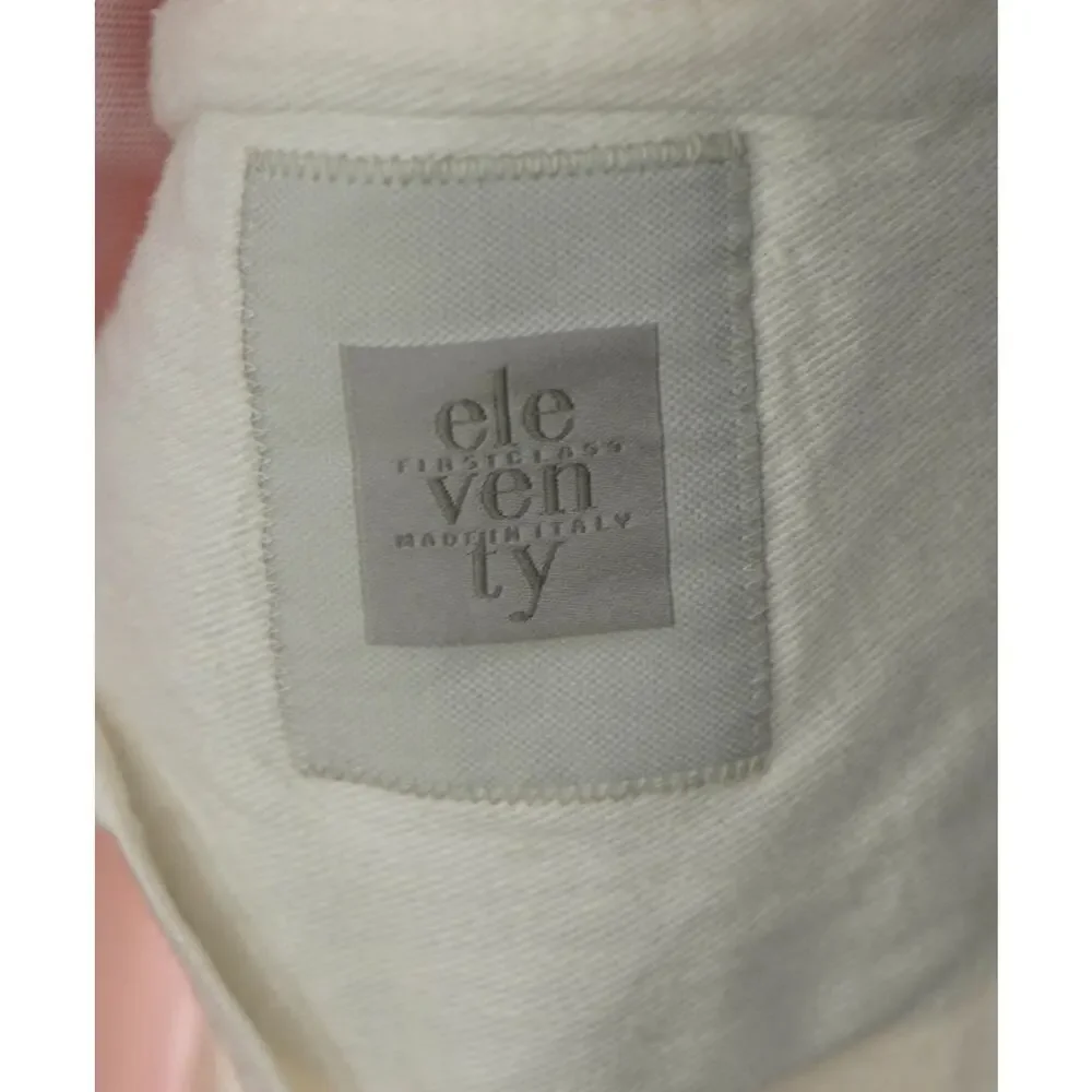 $1,095 ELEVENTY - LINEN/COTTON Patch White Pique Blazer - 36